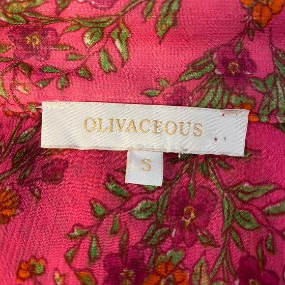 Olivaceous Floral‎ Button-Up Womens Size S Pink Boho Colorful - Picture 2 of 7